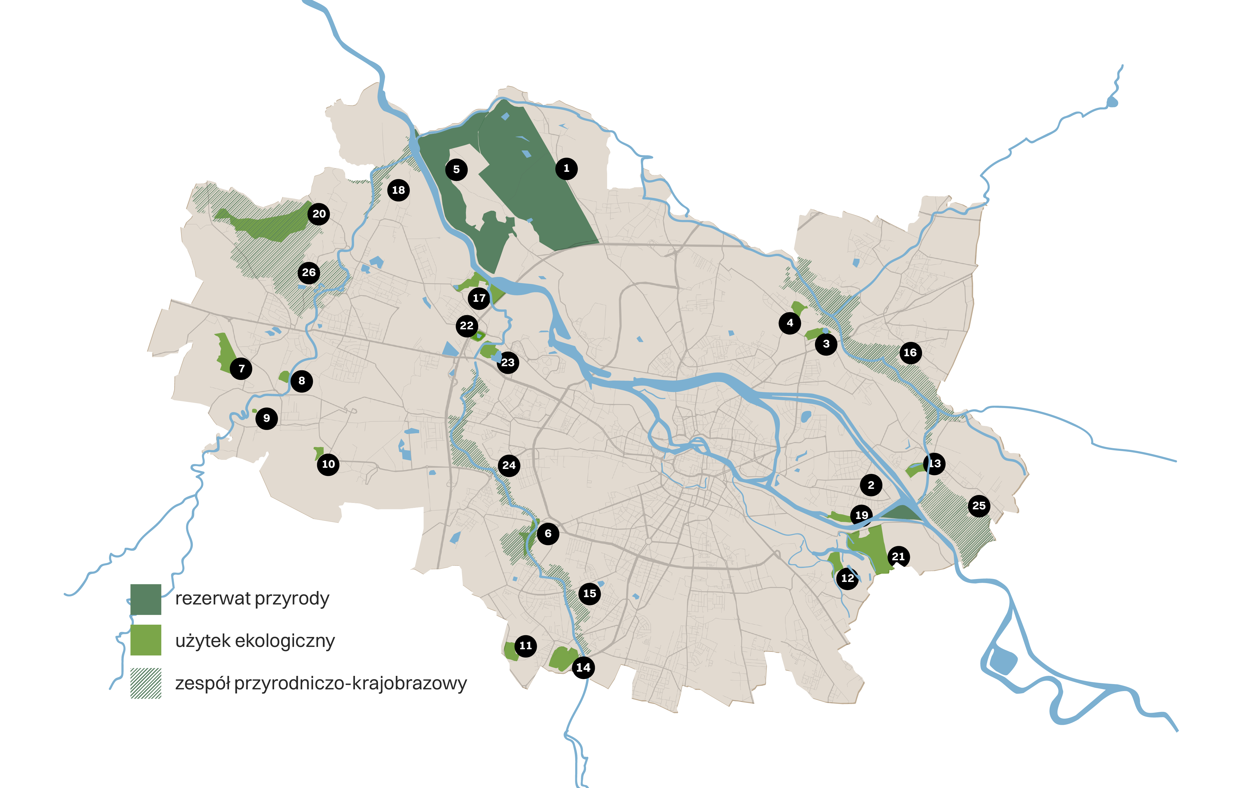 Wrocławska Koalicja Ochrony Klimatu mapa obszarów cennych przyrodniczo